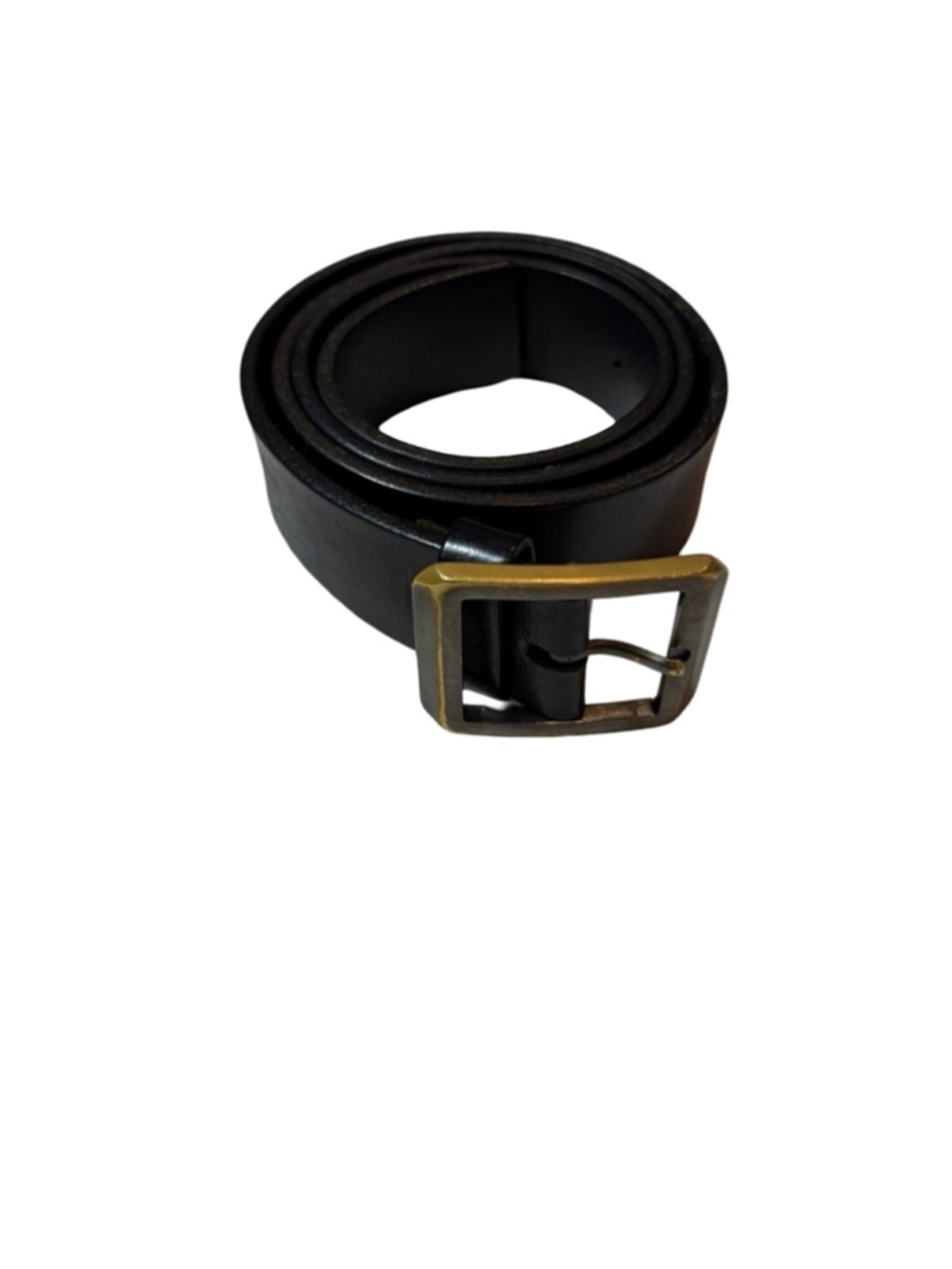 Frank Daniel Black Leather Belt Brass Buckle Men’s Size 34 Casual